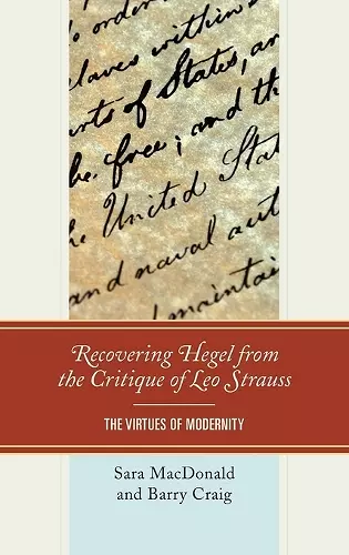 Recovering Hegel from the Critique of Leo Strauss cover