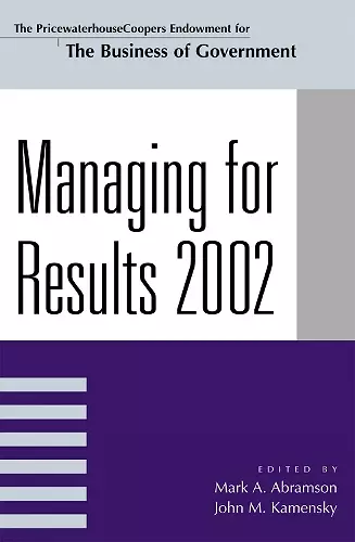Managing For Results 2002 cover
