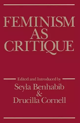 Feminism as Critique cover