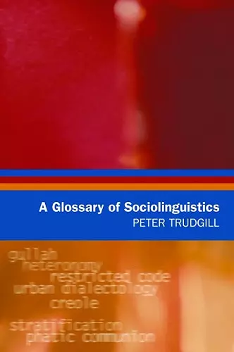 A Glossary of Sociolinguistics cover