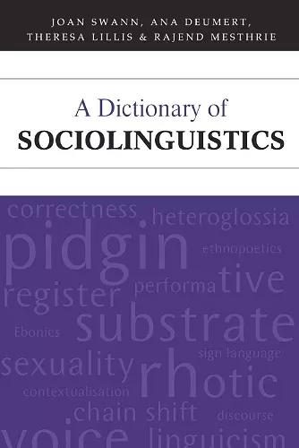 A Dictionary of Sociolinguistics cover