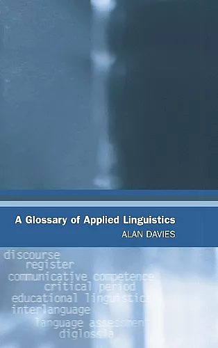 A Glossary of Applied Linguistics cover