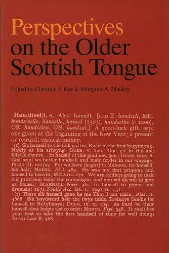 Perspectives on the Older Scottish Tongue cover