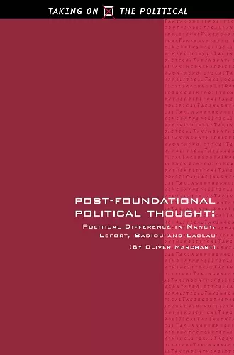 Post-Foundational Political Thought cover