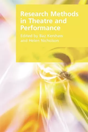 Research Methods in Theatre and Performance cover