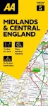 AA Road Map Midlands & Central England cover