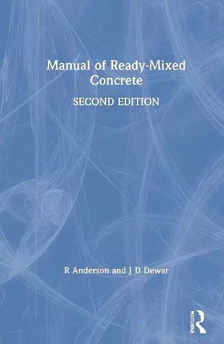 Manual of Ready-Mixed Concrete cover