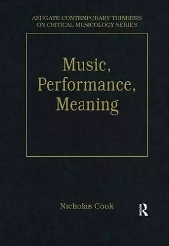 Music, Performance, Meaning cover