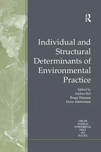 Individual and Structural Determinants of Environmental Practice cover