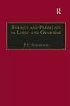 Subject and Predicate in Logic and Grammar cover