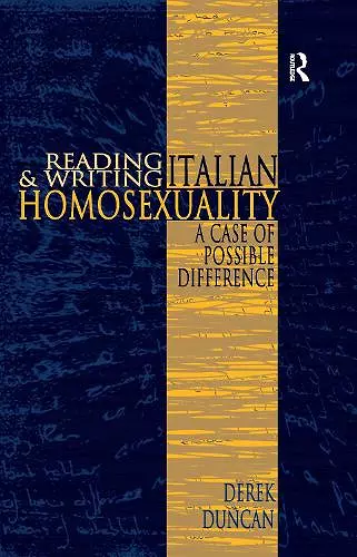 Reading and Writing Italian Homosexuality cover