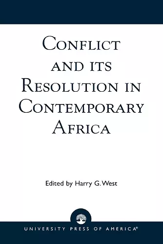 Conflict and its Resolution in Contemporary Africa cover