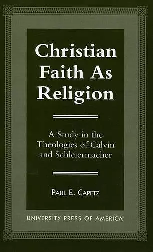 Christian Faith as Religion cover