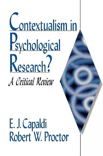 Contextualism in Psychological Research? cover