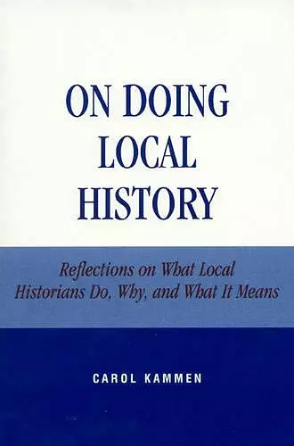 On Doing Local History cover