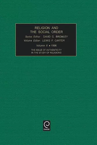 Religion and the social order cover