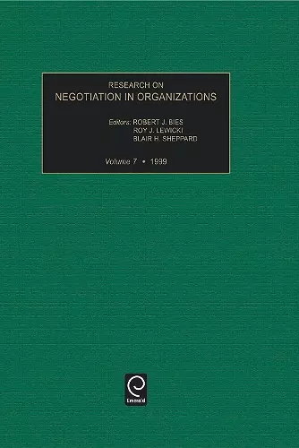 Research on Negotiation in Organizations cover