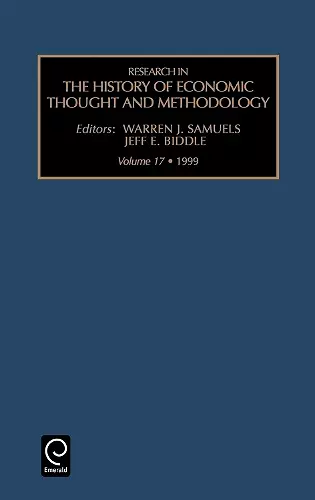 Research in the History of Economic Thought and Methodology cover