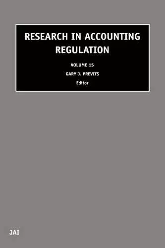 Research in Accounting Regulation cover