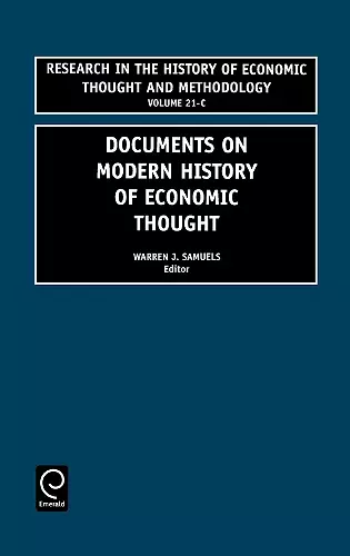 Documents on Modern History of Economic Thought cover