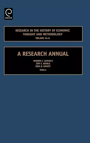 Research in the History of Economic Thought and Methodology cover