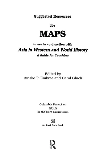 Suggested Resources for Maps to Use in Conjunction with Asia in Western and World History cover