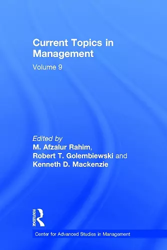 Current Topics in Management cover