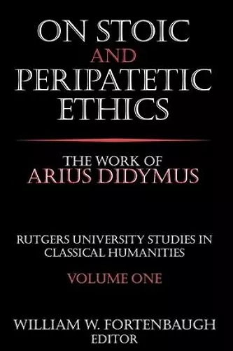 On Stoic and Peripatetic Ethics cover