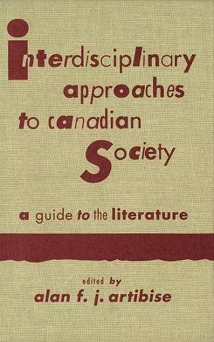 Interdisciplinary Approaches to Canadian Society cover