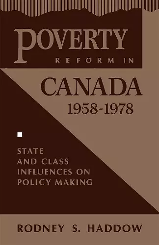 Poverty Reform in Canada, 1958-1978 cover