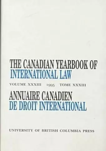 The Canadian Yearbook of International Law, Vol. 33, 1995 cover