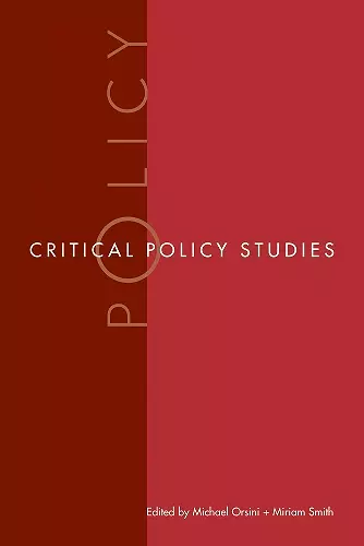 Critical Policy Studies cover