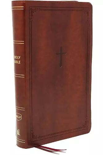 NKJV, End-of-Verse Reference Bible, Personal Size Large Print, Leathersoft, Brown, Red Letter, Comfort Print cover