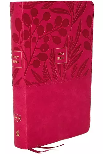 NKJV, End-of-Verse Reference Bible, Personal Size Large Print, Leathersoft, Pink, Thumb Indexed, Red Letter, Comfort Print cover