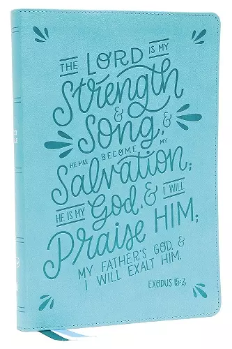 NKJV, Thinline Bible, Verse Art Cover Collection, Leathersoft, Teal, Red Letter, Thumb Indexed, Comfort Print cover
