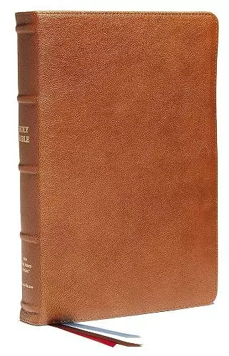 NKJV, End-of-Verse Reference Bible, Personal Size Large Print, Premium Goatskin Leather, Brown, Premier Collection, Red Letter, Comfort Print cover