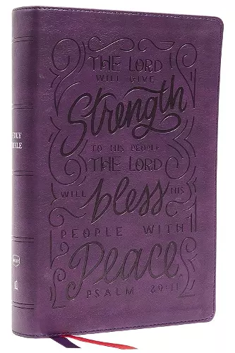 NKJV, Giant Print Center-Column Reference Bible, Verse Art Cover Collection, Leathersoft, Purple, Red Letter, Comfort Print cover