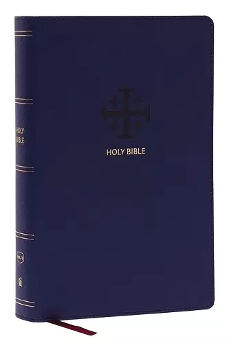 NKJV, End-of-Verse Reference Bible, Personal Size Large Print, Leathersoft, Blue, Red Letter, Thumb Indexed, Comfort Print cover