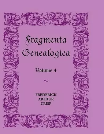 Fragmenta Genealogica cover