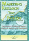 Marketing Research That Pays Off cover