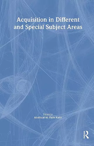 Acquisition in Different and Special Subject Areas cover