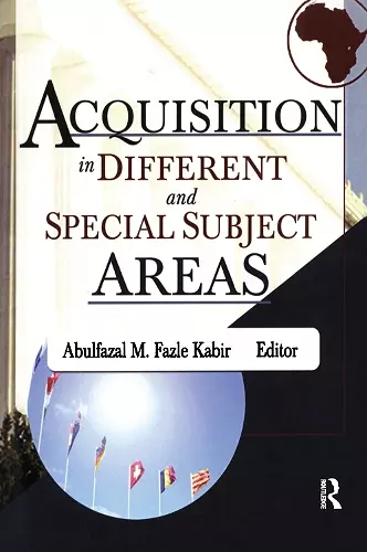 Acquisition in Different and Special Subject Areas cover