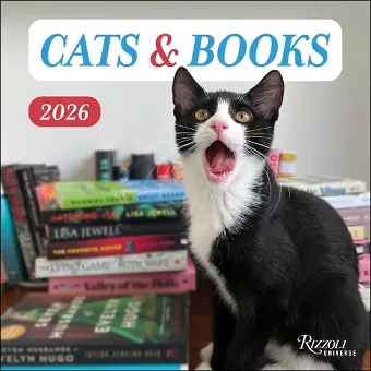 Cats and Books 2026 Wall Calendar cover