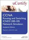 CCNA Routing and Switching ICND2 200-105 Network Simulator, Pearson uCertify Academic Edition Student Access Card cover