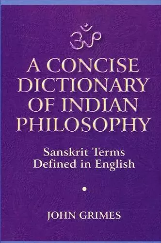 A Concise Dictionary of Indian Philosophy cover