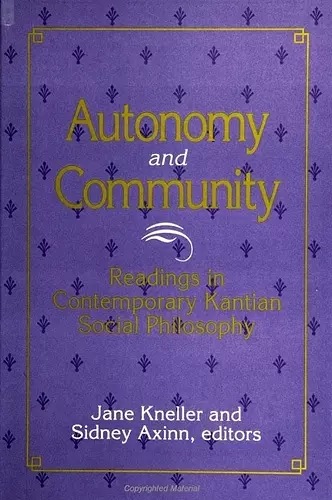 Autonomy and Community cover