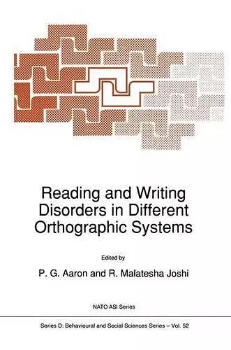 Reading and Writing Disorders in Different Orthographic Systems cover