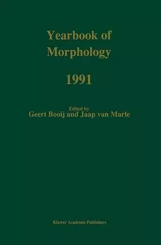 Yearbook of Morphology 1991 cover