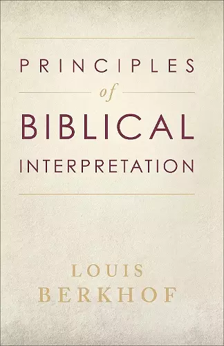 Principles of Biblical Interpretation cover