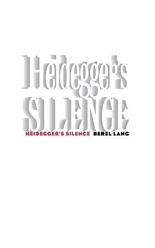 Heidegger's Silence cover